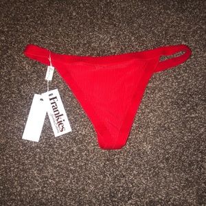 Frankies Bikinis Bottom in ribbed red - Medium NWT